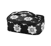 KLL Fiore Nero Rombico Progettato Borse Cooler Isolato Grande Capacità Lavoro Lunch Box per le Donne con Maniglia loncheras para ninas oscuras