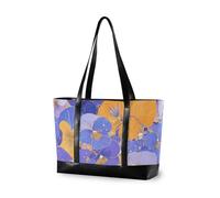 KLL Fiori astratti Arancione Viola Viole del pensiero Borse da lavoro portatili per le donne con cerniera 14 pollici borsa grande per le donne lavoro con tablet bolso de trabajo para mujer