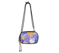 KLL Fiori astratti arancione viola viole del pensiero carino borse a tracolla per gli uomini Comfort con tracolla regolabile borsa a tracolla avere un pasto