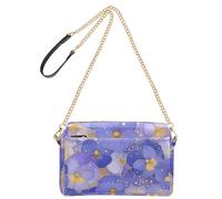 KLL Fiori astratti viola viole del pensiero moda borsa a tracolla piccola per le donne in pelle vegana casual borsa quotidiana zip borse a tracolla