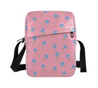 KLL Fiori blu Sfondo rosa borse messenger per le donne Vegan Leather cross body bag per donna Casual Donna Borsa a tracolla