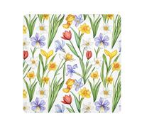 KLL Fiori di primavera fiore Iris narciso bianco autoadesivo sacchetti cosmetici panno organizzatore cosmetico involucro lente fotocamera panno involucro trucco per le donne, primavera Fiori fiore