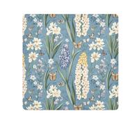 KLL Fiori di primavera Giacinti Farfalle Api Blu Magia Autoadesiva Cosmetici Sacchetti Panno Portatile Trucco Organizzatore Wrap Camera Lens Panno Wrapper Per Organizzazione, primavera Fiori Giacinti