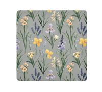 KLL Fiori Lavanda Iris Fiore Grigio Autoadesivo Cosmetici Sacchetti Panno Viaggio Make Up Organizzatore Wrap Camera Lens Panno Wrapper Trucco Per Le Donne, Fiori Lavanda Iris Fiore Grigio, 21.7x21.7in