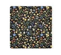 KLL Fiori Narciso Iris Narcisi Nero Autoadesivo Sacchetto Cosmetico Panno Toiletry Organizer Viaggio Wrap Camera Lens Panno Wrapper Per Organizzazione, Fiori Narciso Iris narcisi Nero, 17.7x17.7in