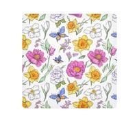 KLL Fiori primaverili narcisi peonie farfalle trucco magico borsa da viaggio panno borsa da viaggio organizzatore involucro obiettivo fotocamera panno involucro per articoli da toeletta, primavera