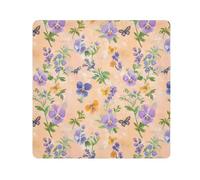 KLL Fiori primaverili viola del pensiero farfalle api pesca autoadesivi porta trucco panno cosmetico borsa da viaggio organizzatore avvolgere obiettivo fotocamera panno involucro per l'organizzazione,