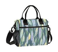 KLL Fiori Verde Pampa Borsa Isolata con Tracolla Grande Borsa Pranzo per le Donne per Università lunchera para almuerzo