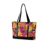 KLL Firebush Fiori Colorato Grande Capacità borsa del computer portatile per le donne 14 con la borsa della chiusura lampo per il lavoro Grande Borsa per il viaggio con tablet bulto para laptop