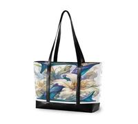 KLL Floralmorphic Lettera Z Giglio Bianco Fiore Pittura a Olio Stile Borse da lavoro impermeabili per le donne con cerniera infermiera borse da lavoro Grande Borsa per il volo con tablet bolsa para