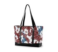 KLL FLOWER Lines Abstract Red Essentials valigetta da donna con cerniera tela tote Grande borsa per la scuola con pranzo bulto para laptop