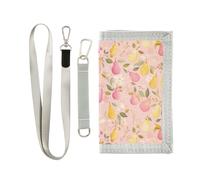 KLL Fresh Peach Pears Trifold Card Portafogli per Uomo per Uomo Alla Moda Leggero Tri-fold Portafoglio con Cordino