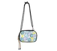 KLL Fresh Spring Semplice Fiori Colorati Piccolo Nero Crossbody Borsa Uomo Pratico con Cinghia Regolabile Borse Vai a fare shopping