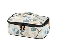 KLL Fresh Style Cherry Blossom Light Albicocca Blu Pallido Progettato Donne Borsa Pranzo Picnic Womens Lunch Box con Maniglia bulto de comida para Hombre