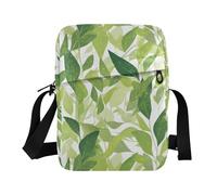 KLL Fresh Summer Green Leaves borsa messenger per gli uomini borse a tracolla in pelle vegana casual da donna borse a tracolla