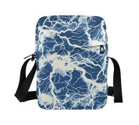 KLL Fulmine Bulloni Blu Bianco Messenger Bag carino Vegan Pelle Piccola Crossbody Borse Per Le Donne Borsa A Tracolla Da Viaggio