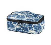 KLL Fulmine Bulloni Blu Bianco Progettato Viaggio Cooler Bag per Aeroplano Impermeabile Lunchbox per Donna con Maniglia Lunch Bag para nino