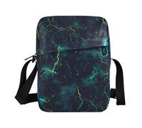 KLL Fulmine Bulloni Verde Blu piccola borsa a tracolla per le donne in pelle vegana piccola borsa a tracolla per le donne borsa a tracolla da viaggio per donna