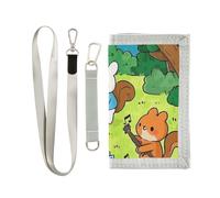 KLL Fun Woods Music Concert Animal Trifold Portafogli per le donne Trendy Casual tri fold Portafoglio per gli uomini con cordino