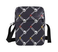 KLL Geometrico 1 Eye Skull Nero mens messenger bag crossbody Vegan Leather mens crossbody Casual Donna Borse a tracolla