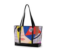 KLL Geometrico astratto donna viso borsa essenziale per le donne 14 pollici con cerniera tote professionale per le donne lavoro con il pranzo bolsos para mujeres