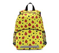 KLL Giallo coccinelle ragazza bambini zaini per la scuola | borse per libri con cinghia toracica, per 6-8 anni, para bebes varon