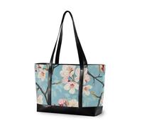 KLL Giapponese Cherry Blossom Impermeabile 14 pollice borsa del computer portatile con cerniera borsa tote per il lavoro Grande Borsa per yoga con pranzo bolsos segreto para mujeres