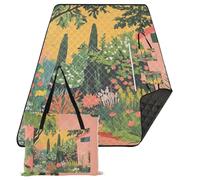 KLL Giardino Fiori Colorati Arte Impermeabile Campeggio Picnic Tappeto Impermeabile Spiaggia Portatile Picnic Coperta per Outdoorsy Persone Picnic Articoli cobija para la playa