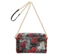 KLL Giornali Rose Rosse Arte Retro Moda Piccole Borse A Tracolla Per Le Donne In Pelle Vegana Delle Donne Cross Body Borse Zip Spalla Borsa A Mano Per Donna