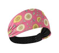 KLL Girasole Farfalla William Morris Hot Pink Fasce per il sudore di raffreddamento per le donne Fasce elastiche da tennis per yoga tennis calcio