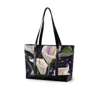 KLL Glitter Calla Lily essenziale borsa tote per laptop per le donne con cerniera donna lavoro tote bag grande borsa per infermiera lavoro con tablet maletín para laptop mujer