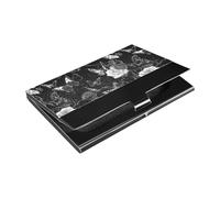 KLL Gothic Darkness Rose Butterflies Slim Pocket Porta biglietti da visita con custodia in pelle e acciaio inossidabile per viaggi a casa o in ufficio tarjetero para Hombres