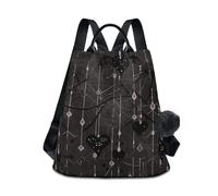 KLL Gothic Darkness Web Hearts Drops Fashion zaino da viaggio leggero zaino da lavoro per le donne per lo shopping quotidiano universitario con portachiavi pompon