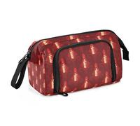 KLL Grande astuccio per matite grande capacità con cerniera leggera per adulti forniture scolastiche Buon Natale, Merry Christmas, 1 size, Art Deco