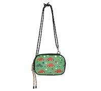 KLL Green Clovers Red Cars Piccola borsa a tracolla nera da donna alla moda con tracolla regolabile sopra la borsa a tracolla Walk the dog