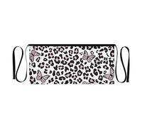 KLL Grembiule da cameriera con 3 tasche impermeabile grembiule da ristorante server, leopardato oro nero corto grembiule da server, Leopardo Farfalla, 12 inches