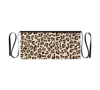 KLL Grembiule da cameriera con 3 tasche impermeabile grembiule da ristorante server, leopardato oro nero corto grembiule da server, Leopardo Beige Marrone, 12 inches