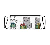 KLL Grembiule da cameriera con 3 tasche, impermeabile, per cameriere, giorno di San Patrizio, con gatto fortunato, Gatto fortunato per il giorno di San Patrizio, 30 cm