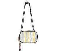 KLL Grigio Blu Pallido Giallo Motivo A Righe Donne Borse Crossbody Uomini Pratica con Tracolla Regolabile Piccola Borsa A Tracolla Avere un pasto