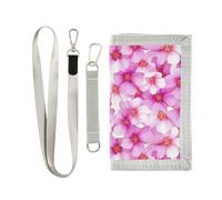 KLL Guaria Morada Beauty Flowers Trifold Trifold Portafogli per carte di credito Semplice colorato Billfold con cordino