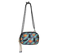 KLL Halloween Arancione A Righe Zucca Pipistrello Cross Body Bag Donna Alla Moda con Cinghia Regolabile Piccole Borse A spasso il cane