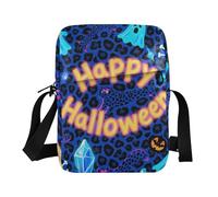 KLL Halloween Blu Leopard Print Zucca messenger borse per le donne Vegan Leather mens crossbody bag Viaggio Donna Borsa a tracolla
