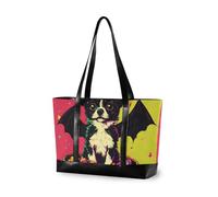 KLL Halloween Carino Cane con Bat Wings Memphis Colore essenziale borsa con il computer portatile con cerniera borse Grande Borsa per il lavoro con tablet bolsos segreto para mujeres