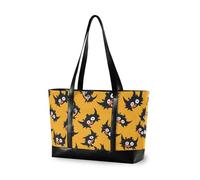 KLL Halloween Monster Dog Print moda 14 pollici laptop tote bag con cerniera tote bag per lavoro Grande borsa per il lavoro con pannolino bolsa para computadora portatil mujer