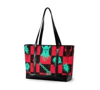 KLL Halloween Rosso e Nero Zucca moderna borsa del computer portatile per le donne 14 con cerniera tote professionale Grande Borsa per il college con tablet bolsas para computadoras de mujer