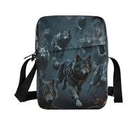 KLL Halloween zucca e lupo messenger bag per gli uomini in pelle vegana piccole borse a tracolla per le donne shopping borse a tracolla per le donne