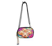 KLL Happy Easter Hot Cross Buns Mini borsa a tracolla per gli uomini impermeabile con slot per carte di credito borse a tracolla piccole andare shopping