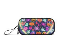 KLL Happy Halloween - Astuccio in nylon con cuore colorato, grande capacità, per scuola superiore e cancelleria