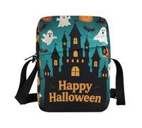 KLL Happy Halloween Black Castle messenger bag crossbody Vegan Leather over the shoulder bags for men Shopping Shoulder Bags
