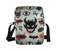 KLL Happy Halloween Black Devil crossbody messenger bag Vegan Leather verde crossbody borse per le donne Borse a tracolla da viaggio per le donne